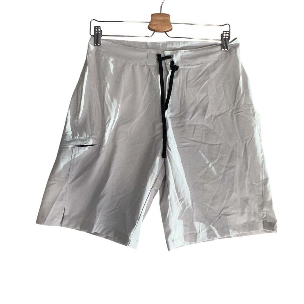 NEW Zella Mens Swim Trunks Sz S Gray Board Shorts Water Performance Pockets